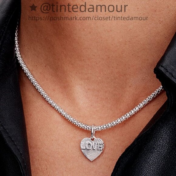 Pandora Engravable Love Heart Dangle Charm - Picture 2 of 2